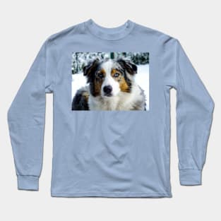 miniature american shepherd blue merle third Long Sleeve T-Shirt